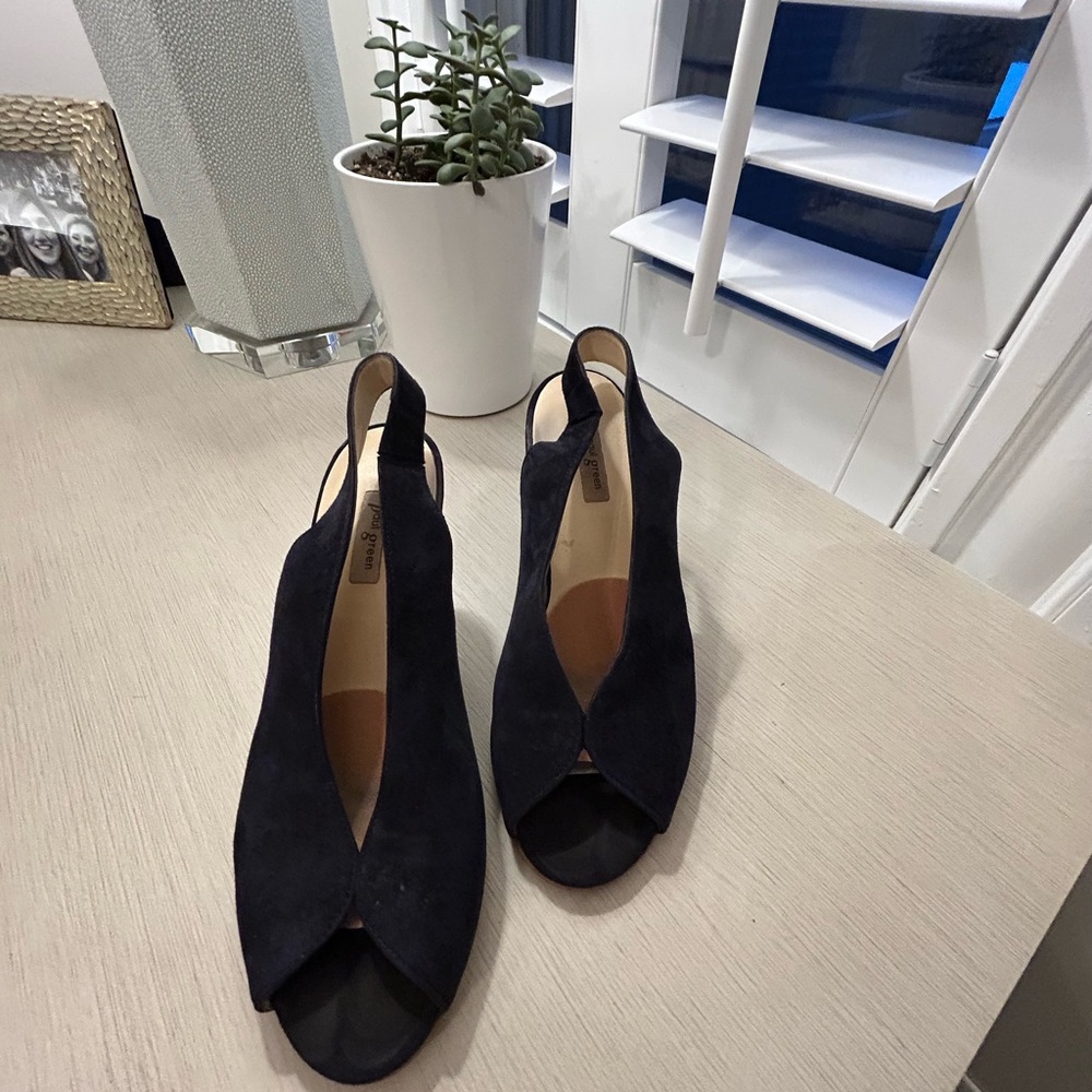 Paul Green Black Peep-Toe Sandals